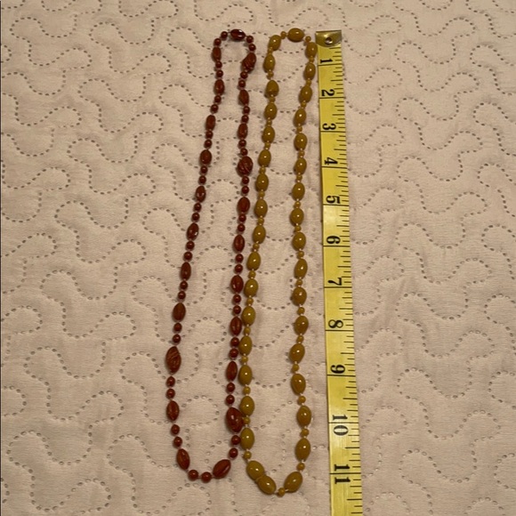 Set of Four Rust and Tan Tone Bead Necklaces - Picture 5 of 11